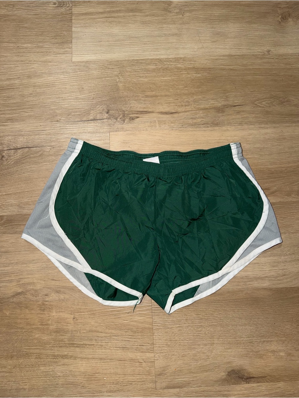 Women’s Forest Green Athletic Shorts with White Trim
